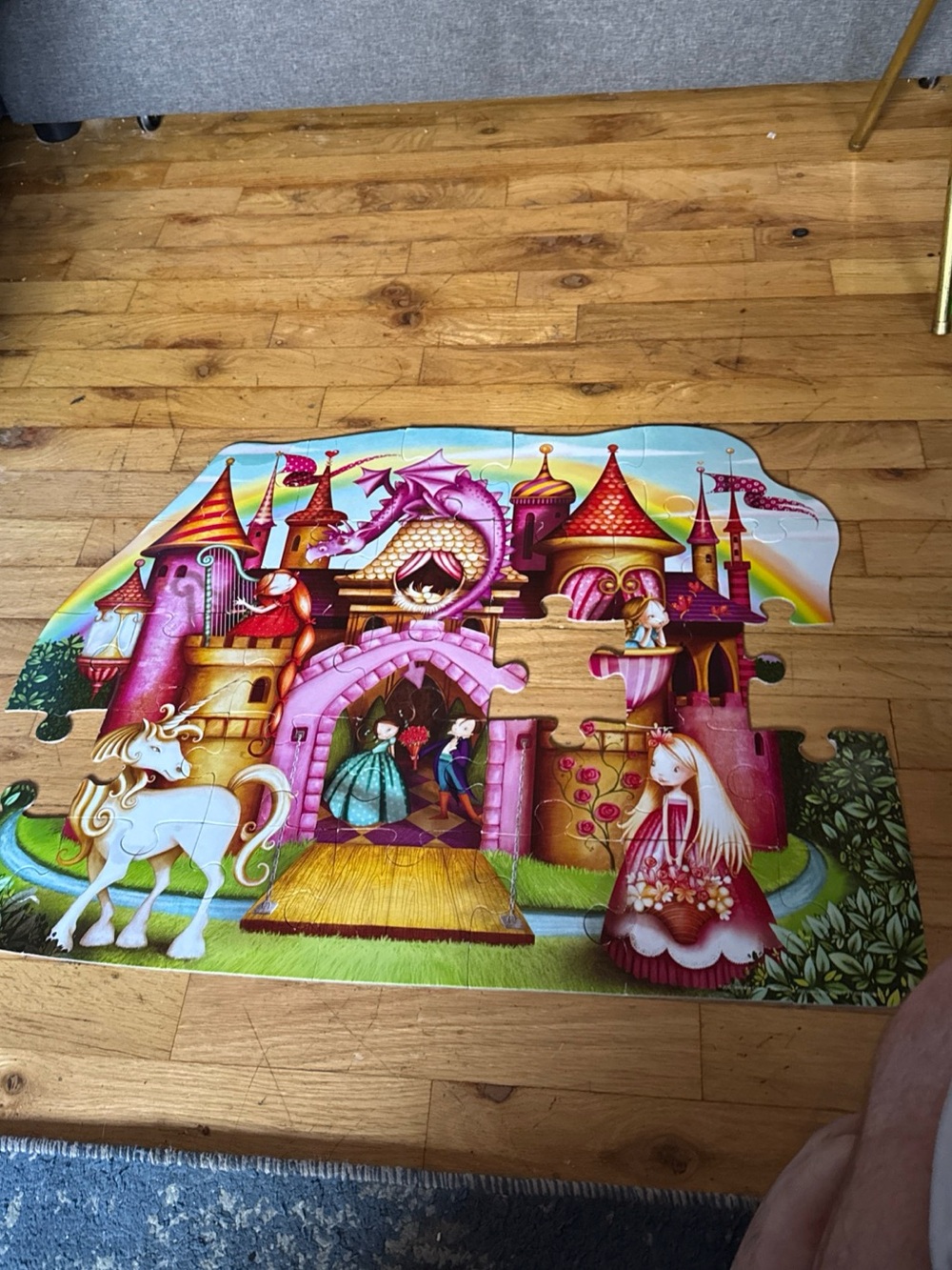 Pink Princess Castle Floor Puzzle - Kids Puzzles & Games missing 3 pieces.